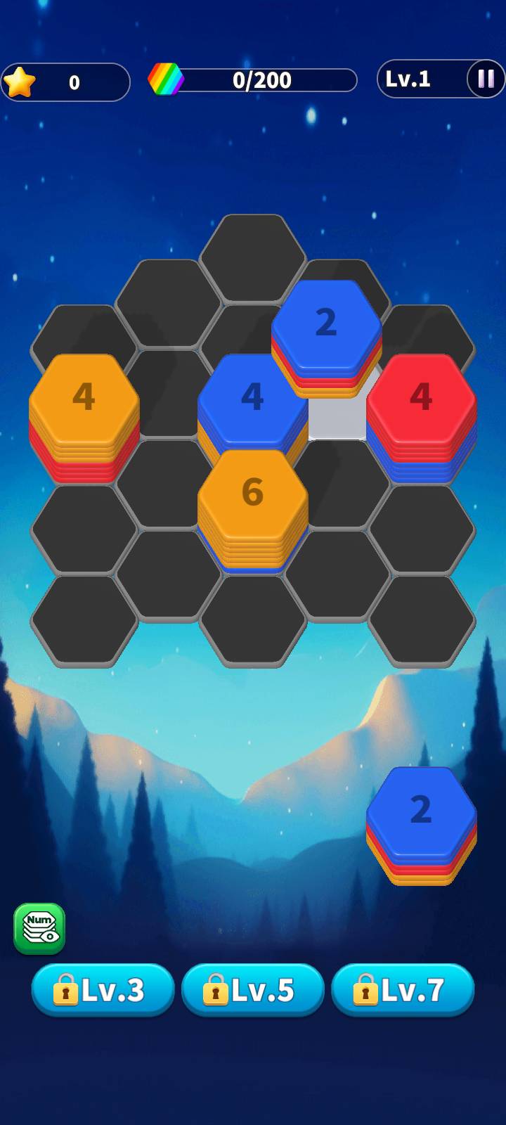 Fit hexagon pieces to complete the board in Hexa Master 3D